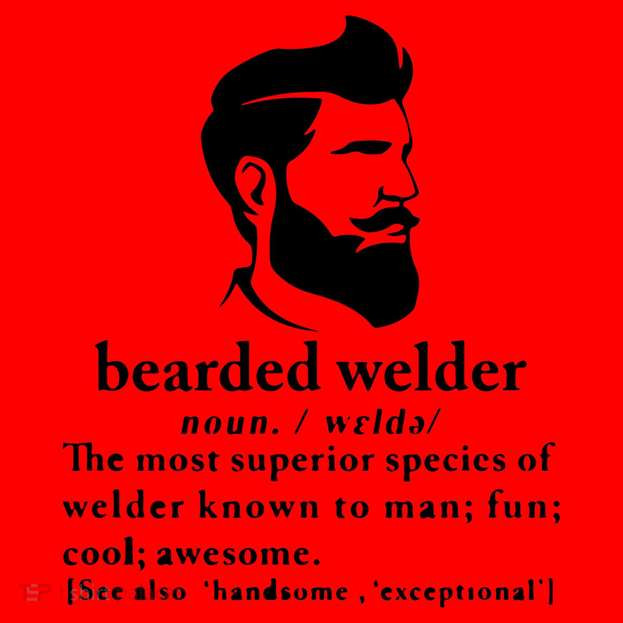 Funny Beard Welder Definition Meaning Santa Hat
