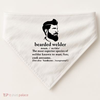 Funny Beard Welder Definition Meaning USA-Made Doggie Bandana