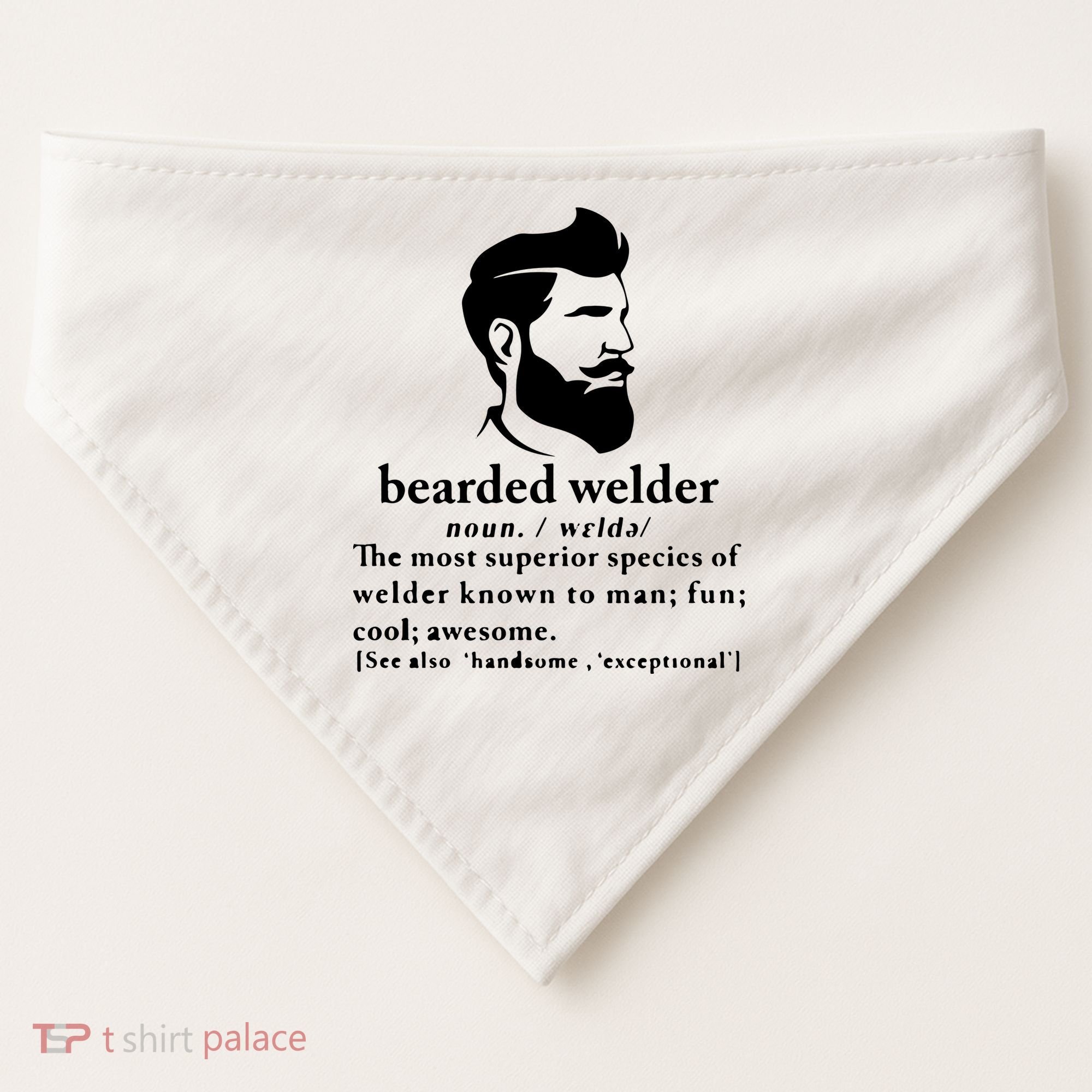 Funny Beard Welder Definition Meaning USA-Made Doggie Bandana
