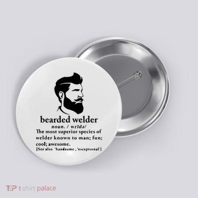 Funny Beard Welder Definition Meaning Button