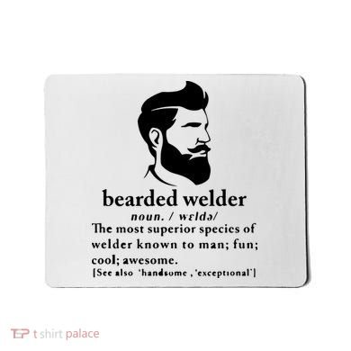 Funny Beard Welder Definition Meaning Mousepad