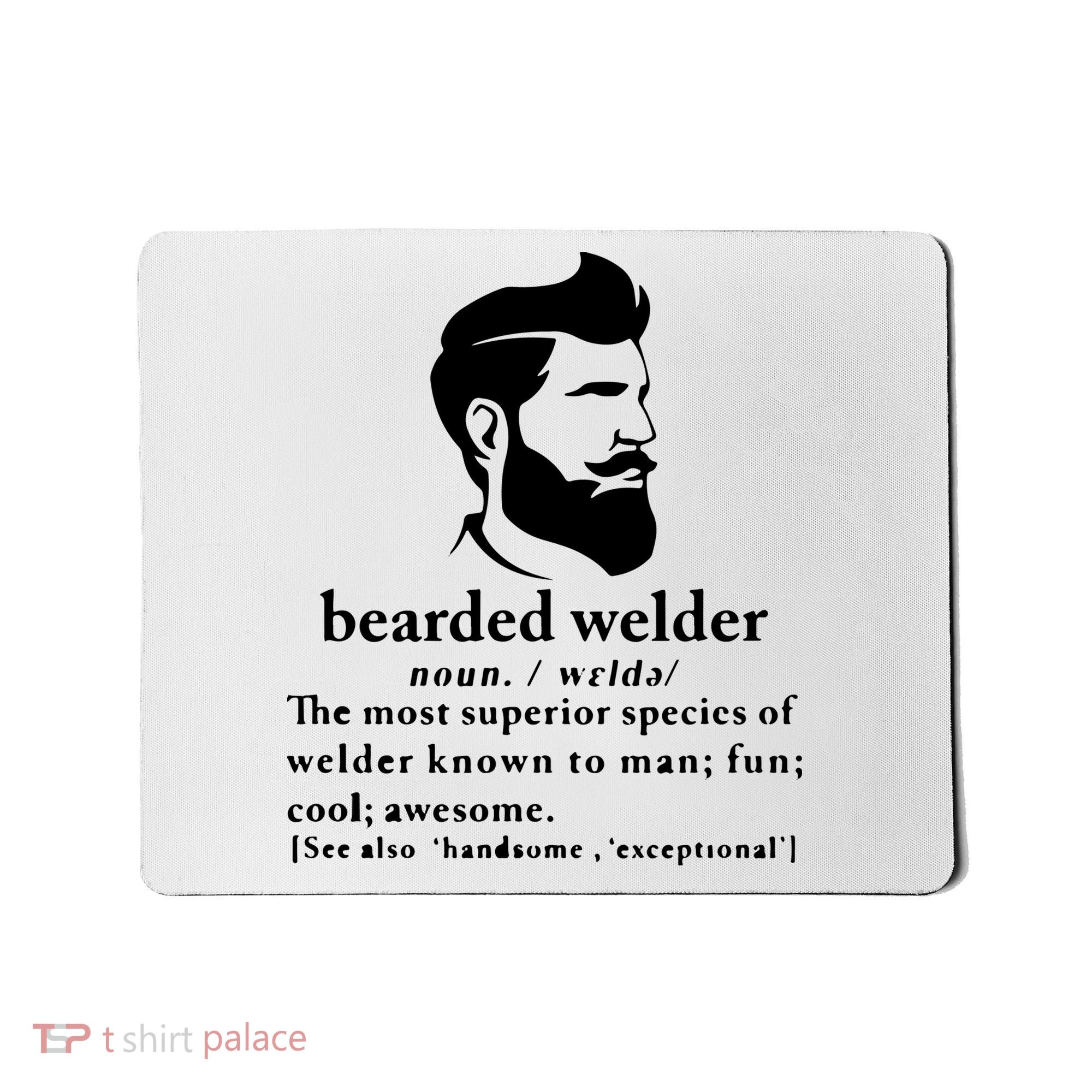 Funny Beard Welder Definition Meaning Mousepad