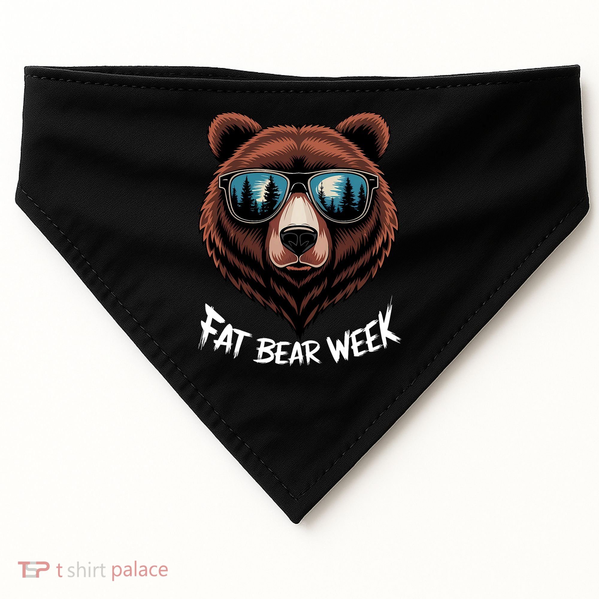 Fat Bear Week Retro Bear Sunglasses Nature Lovers USA-Made Doggie Bandana