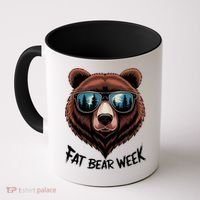 Fat Bear Week Retro Bear Sunglasses Nature Lovers Coffee Mug thumb 0