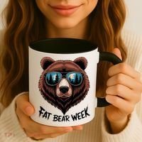 Fat Bear Week Retro Bear Sunglasses Nature Lovers Coffee Mug thumb 3