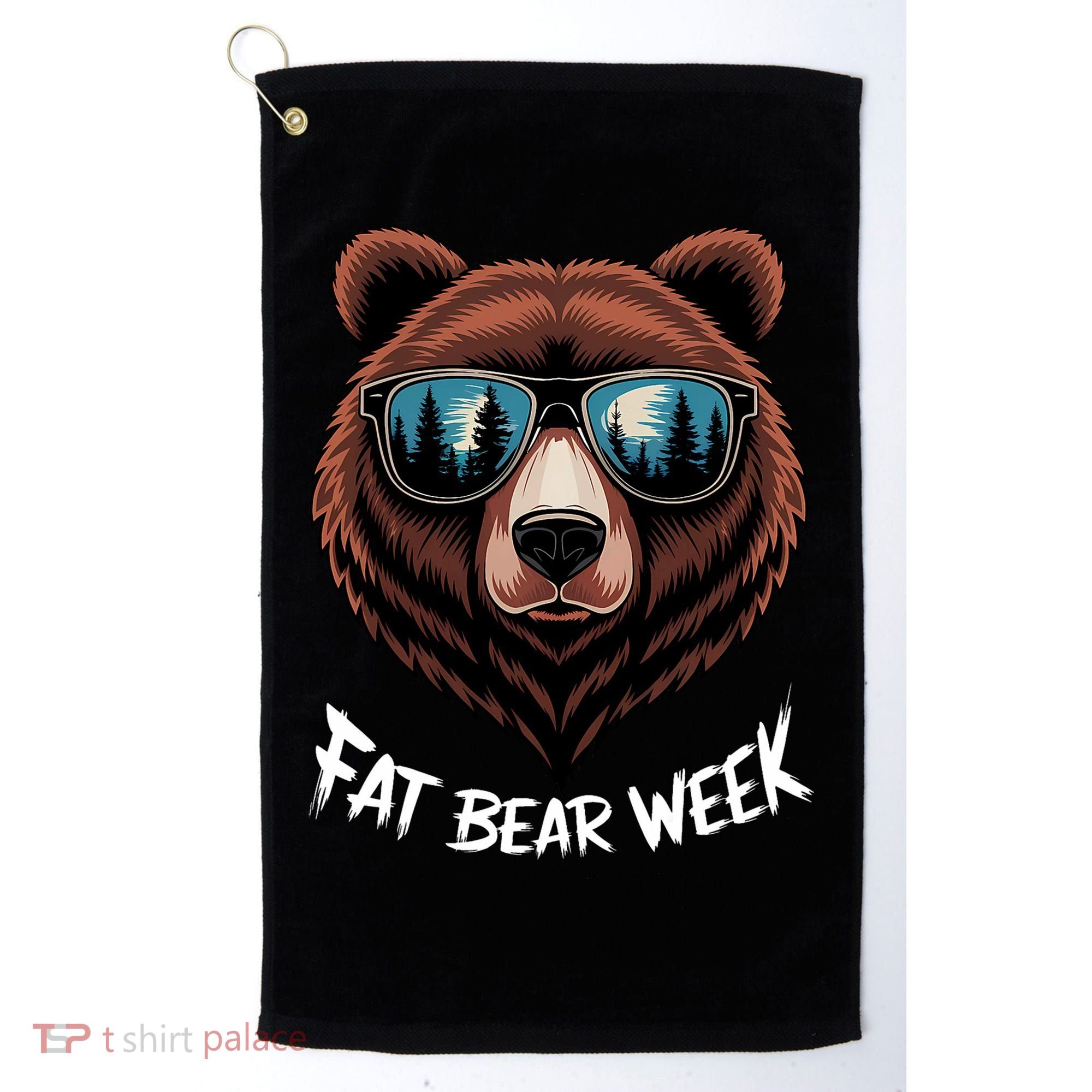 Fat Bear Week Retro Bear Sunglasses Nature Lovers Golf Towel