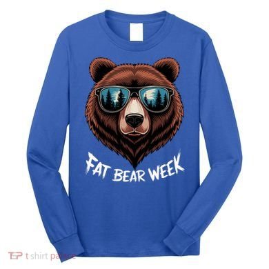 Fat Bear Week Retro Bear Sunglasses Nature Lovers Long Sleeve Shirt