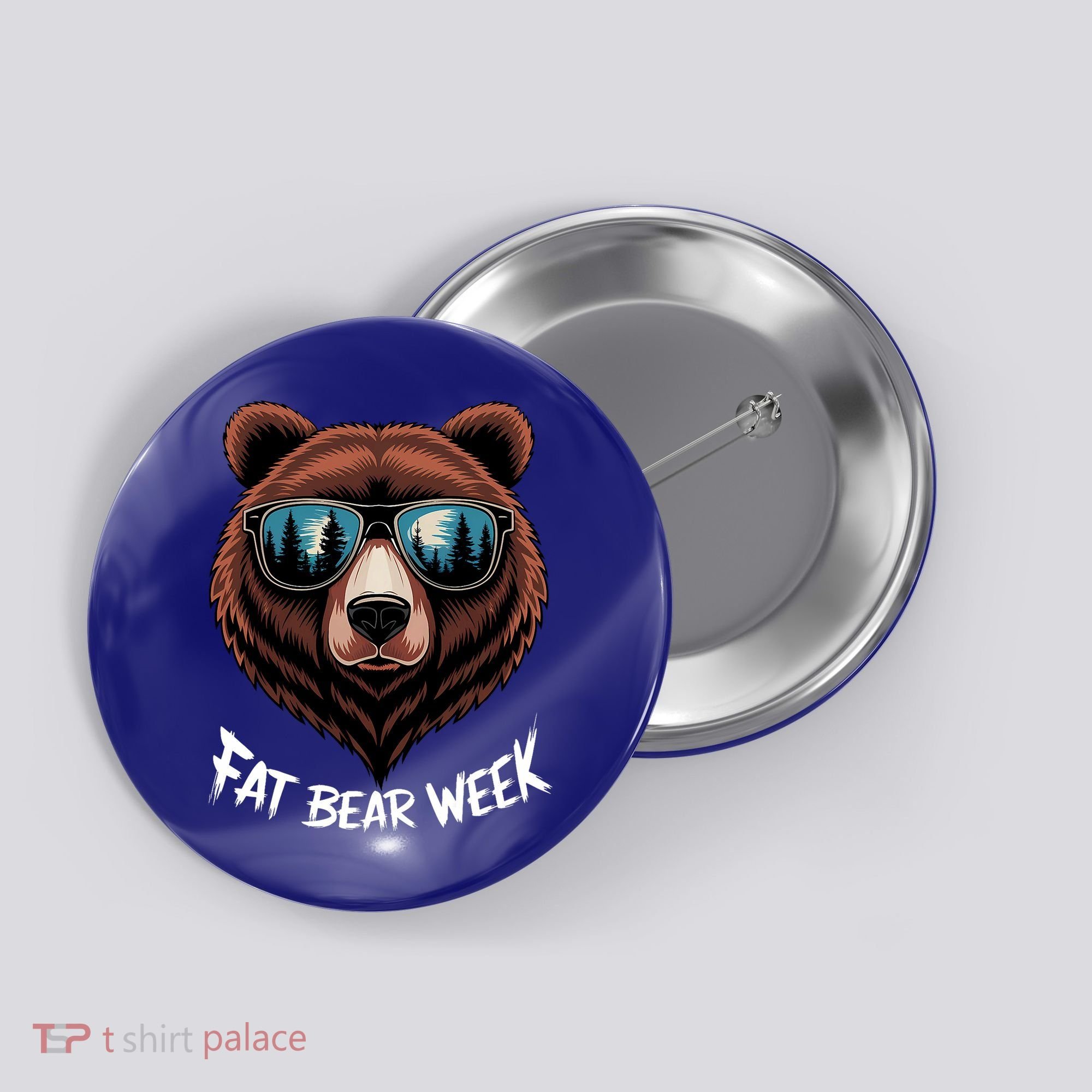 Fat Bear Week Retro Bear Sunglasses Nature Lovers Button
