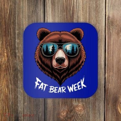 Fat Bear Week Retro Bear Sunglasses Nature Lovers Coaster