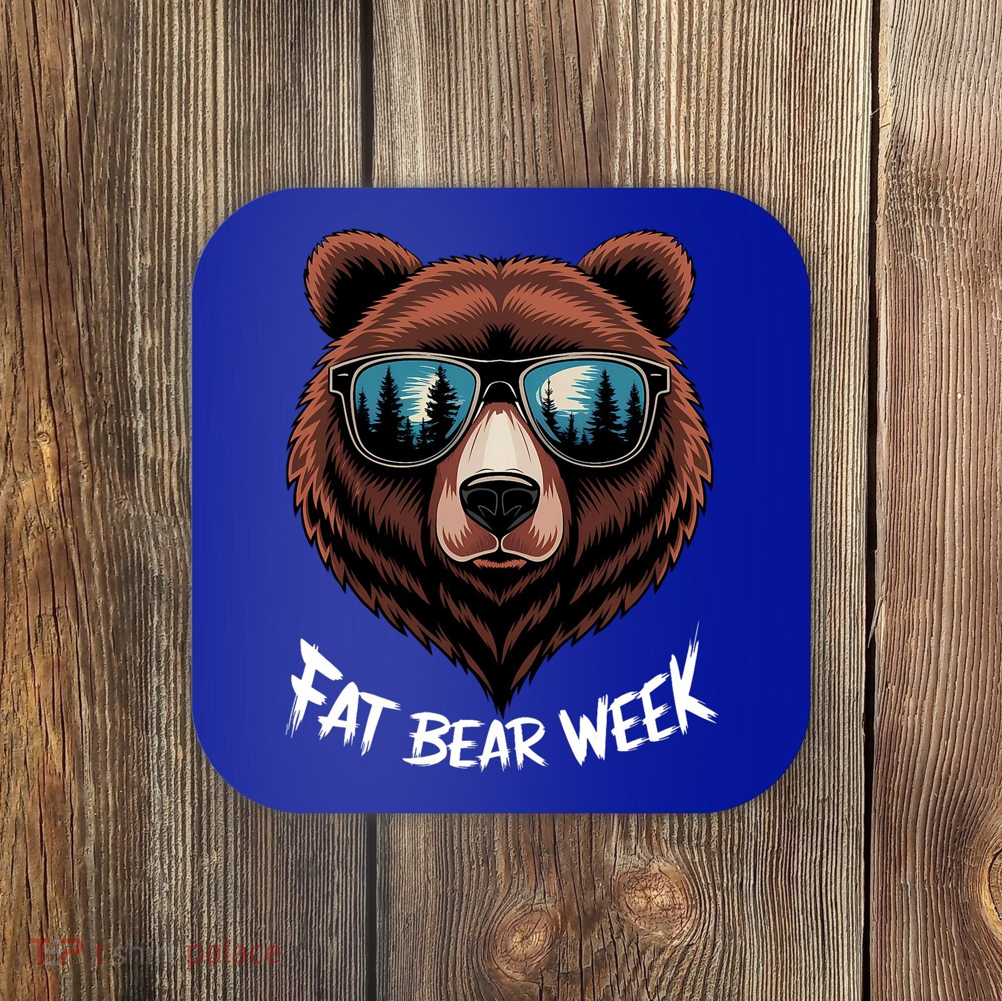 Fat Bear Week Retro Bear Sunglasses Nature Lovers Coaster