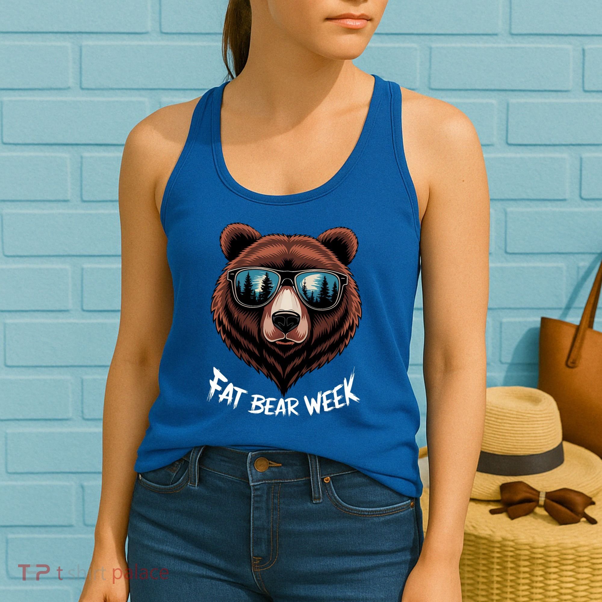 Fat Bear Week Retro Bear Sunglasses Nature Lovers Women's Tank Top