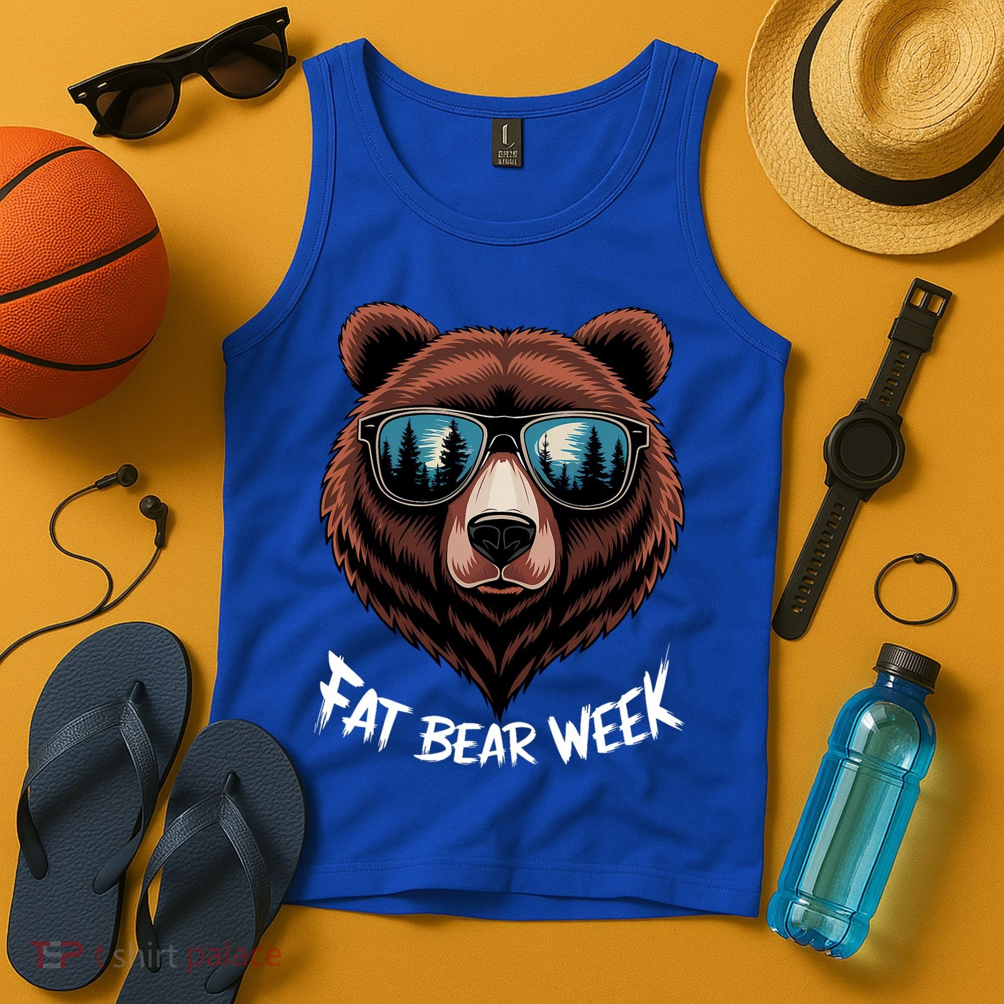 Fat Bear Week Retro Bear Sunglasses Nature Lovers Tank Top