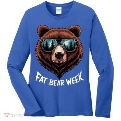 Fat Bear Week Retro Bear Sunglasses Nature Lovers Women's Long Sleeve Shirt