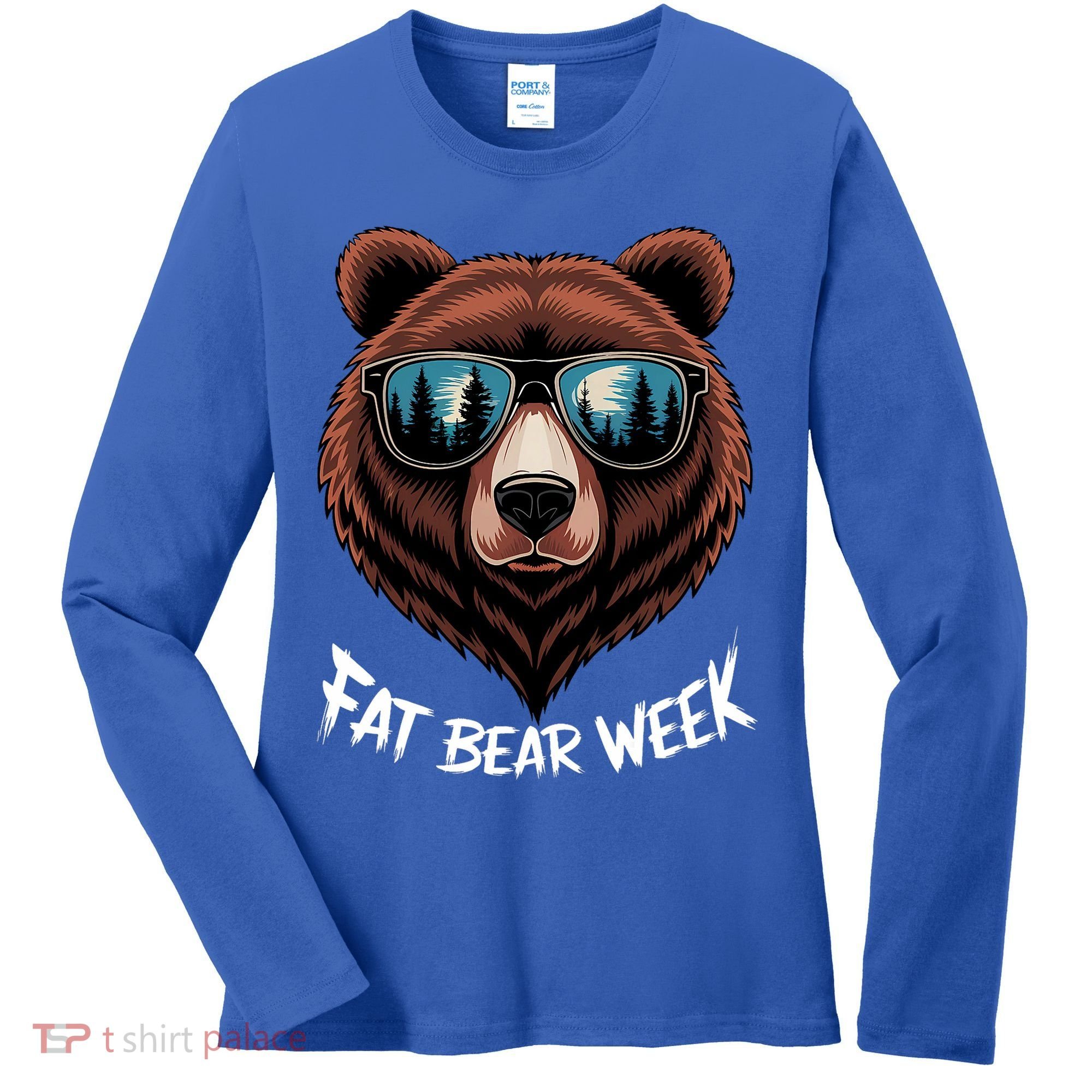 Fat Bear Week Retro Bear Sunglasses Nature Lovers Women's Long Sleeve Shirt