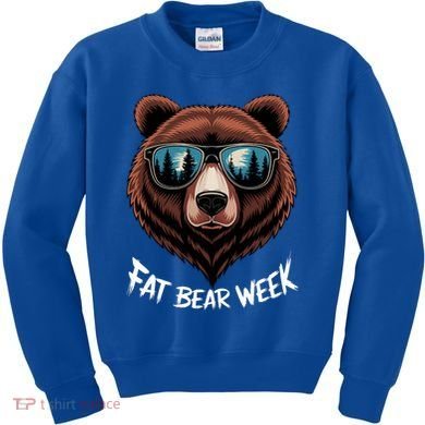 Fat Bear Week Retro Bear Sunglasses Nature Lovers Kids Sweatshirt