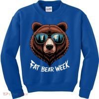 Fat Bear Week Retro Bear Sunglasses Nature Lovers Kids Sweatshirt thumb 0