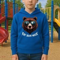 Fat Bear Week Retro Bear Sunglasses Nature Lovers Kids Hoodie thumb 2