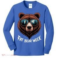Fat Bear Week Retro Bear Sunglasses Nature Lovers Kids Long Sleeve Shirt thumb 0