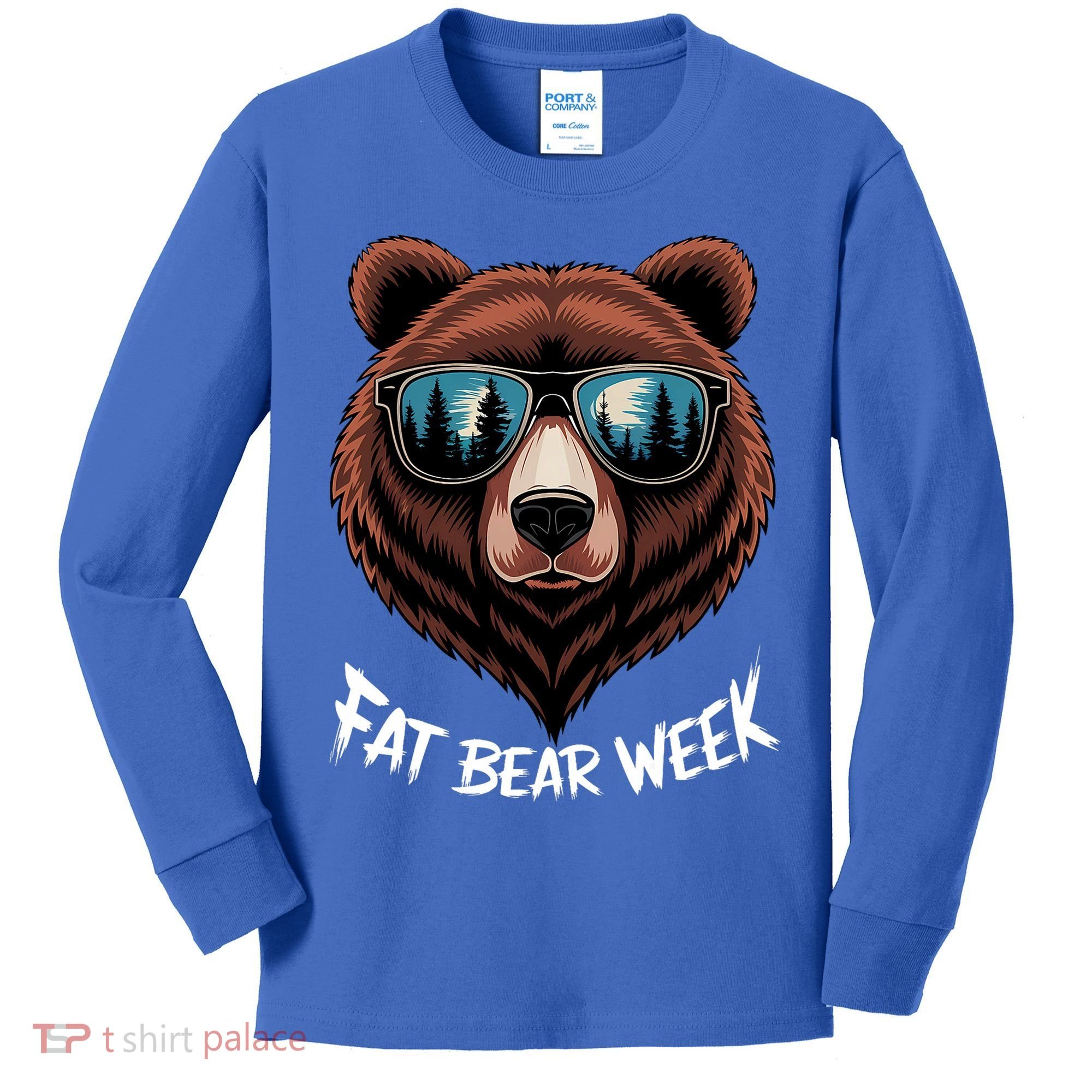 Fat Bear Week Retro Bear Sunglasses Nature Lovers Kids Long Sleeve Shirt