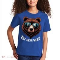 Fat Bear Week Retro Bear Sunglasses Nature Lovers Kids T-Shirt thumb 2