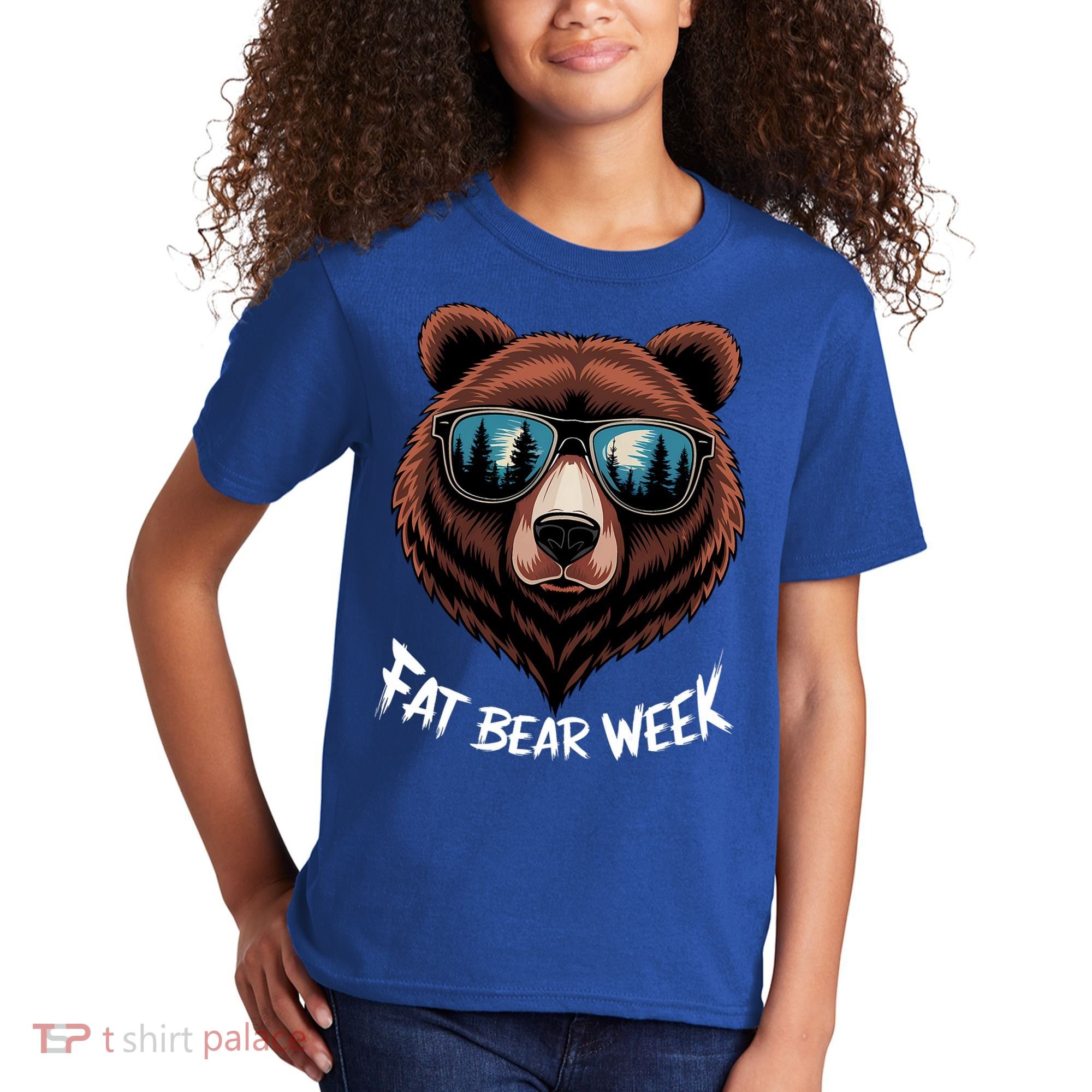 Fat Bear Week Retro Bear Sunglasses Nature Lovers Kids T-Shirt