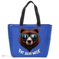 Fat Bear Week Retro Bear Sunglasses Nature Lovers Tote Bag thumb 0