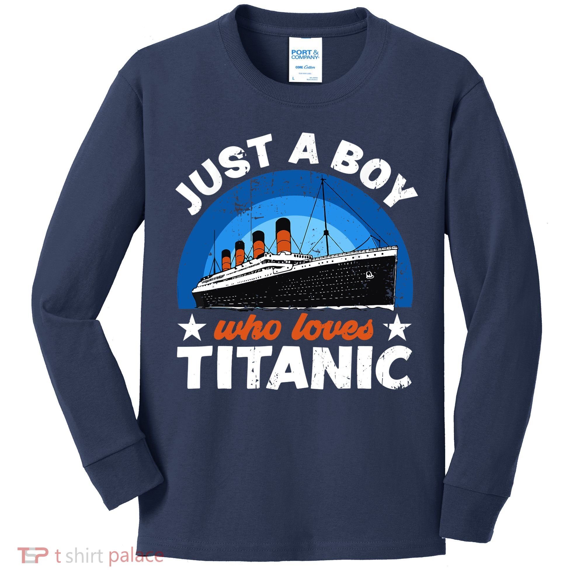 For Boys Who Just Love The RMS Titanic Kids Long Sleeve Shirt