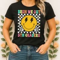 Funny Bruh We Out 5th Graders Fifth Grade Last Day of Women's T-Shirt thumb 2