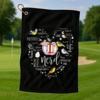 Funny Bird Watching Tits Women Tit Nerd Birder Birdwatching Golf Towel thumb 1