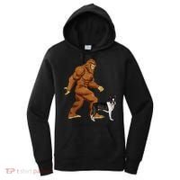 Funny Bigfoot Walking Boston Terrier Sasquatch Dog Women's Hoodie thumb 0