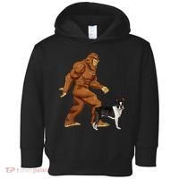 Funny Bigfoot Walking Boston Terrier Sasquatch Dog Toddler Hoodie thumb 0