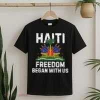 Freedom Began With Us Happy Haitian Flag Day Haiti Flag T-Shirt thumb 2