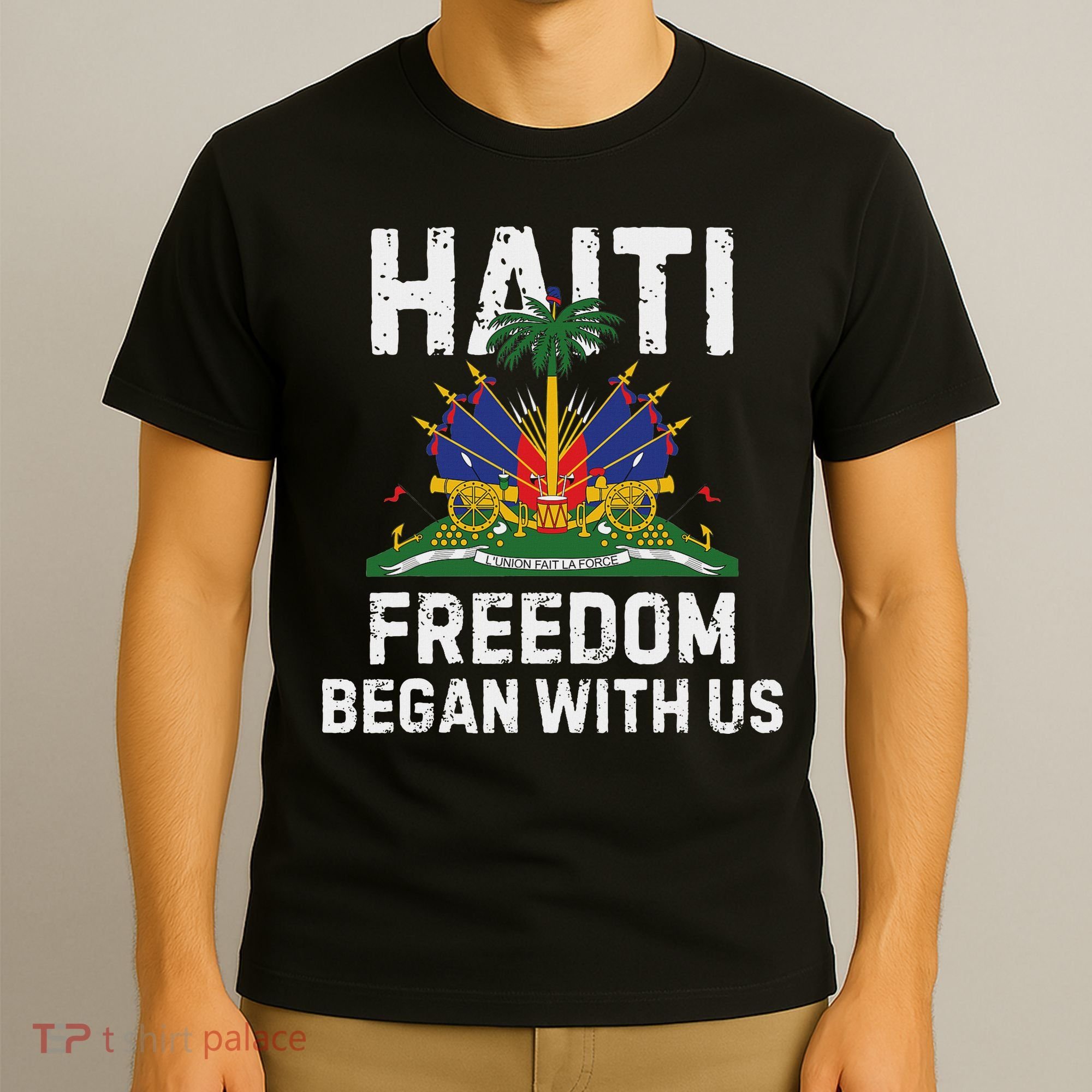 Freedom Began With Us Happy Haitian Flag Day Haiti Flag T-Shirt