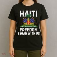 Freedom Began With Us Happy Haitian Flag Day Haiti Flag T-Shirt thumb 4