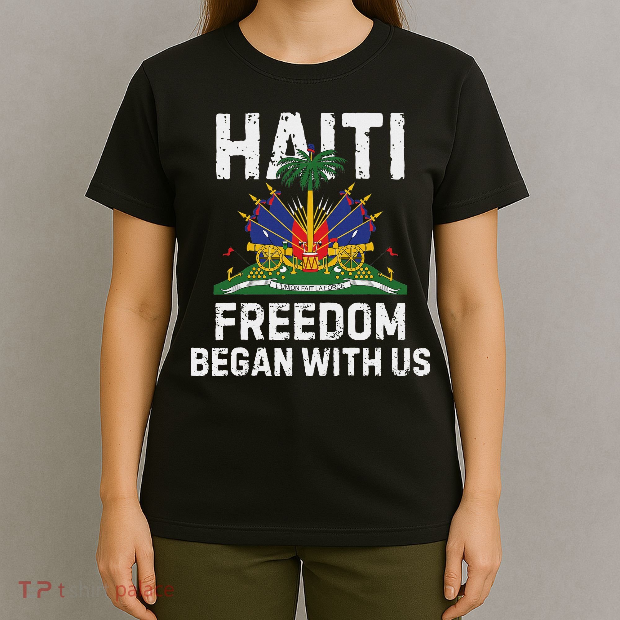 Freedom Began With Us Happy Haitian Flag Day Haiti Flag T-Shirt