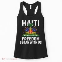 Freedom Began With Us Happy Haitian Flag Day Haiti Flag Women's Tank Top thumb 0