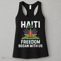 Freedom Began With Us Happy Haitian Flag Day Haiti Flag Women's Tank Top thumb 3