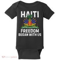 Freedom Began With Us Happy Haitian Flag Day Haiti Flag Baby Bodysuit thumb 0