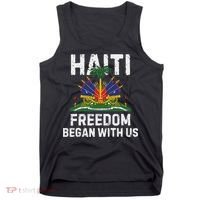 Freedom Began With Us Happy Haitian Flag Day Haiti Flag Tank Top thumb 0