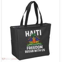 Freedom Began With Us Happy Haitian Flag Day Haiti Flag Tote Bag thumb 2