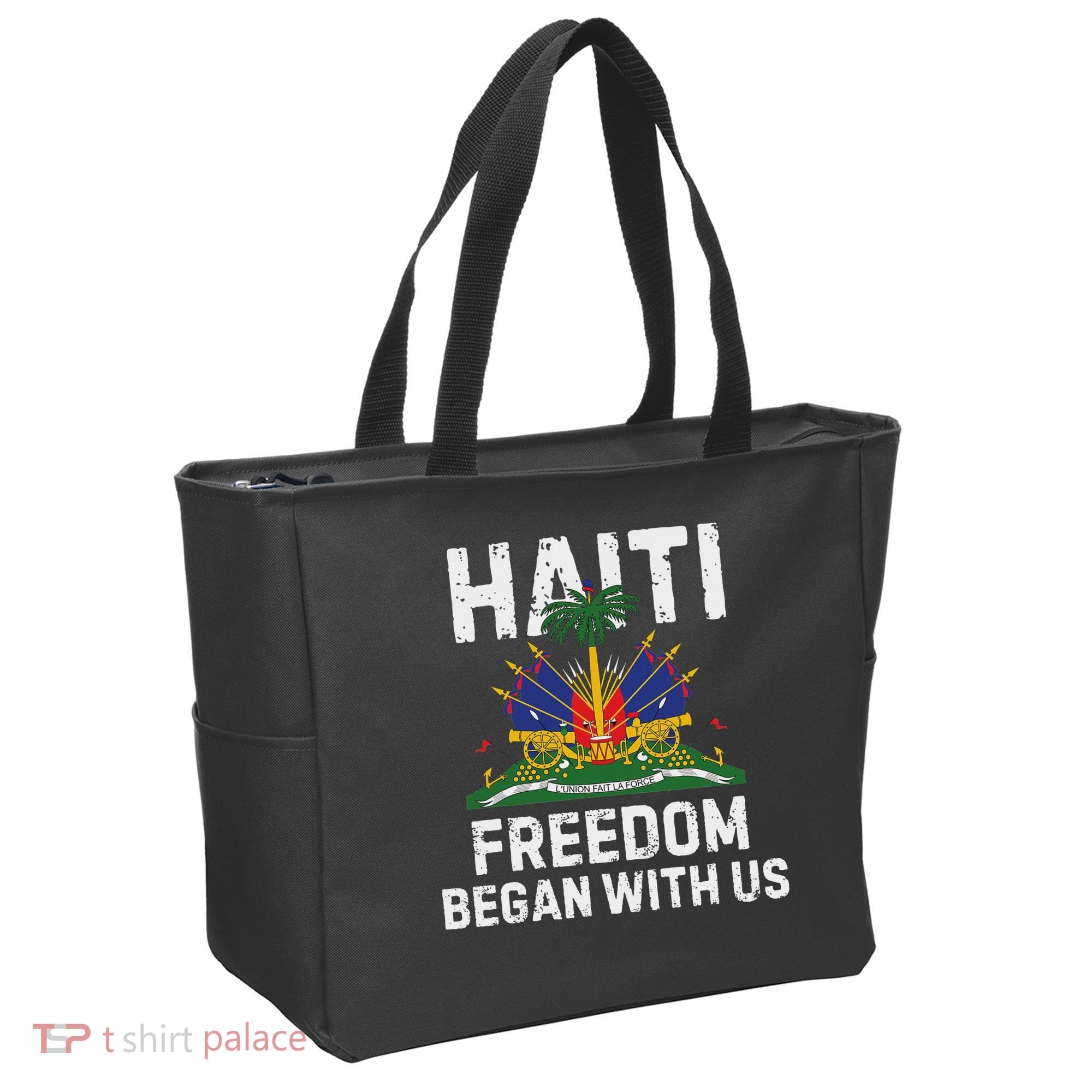 Freedom Began With Us Happy Haitian Flag Day Haiti Flag Tote Bag
