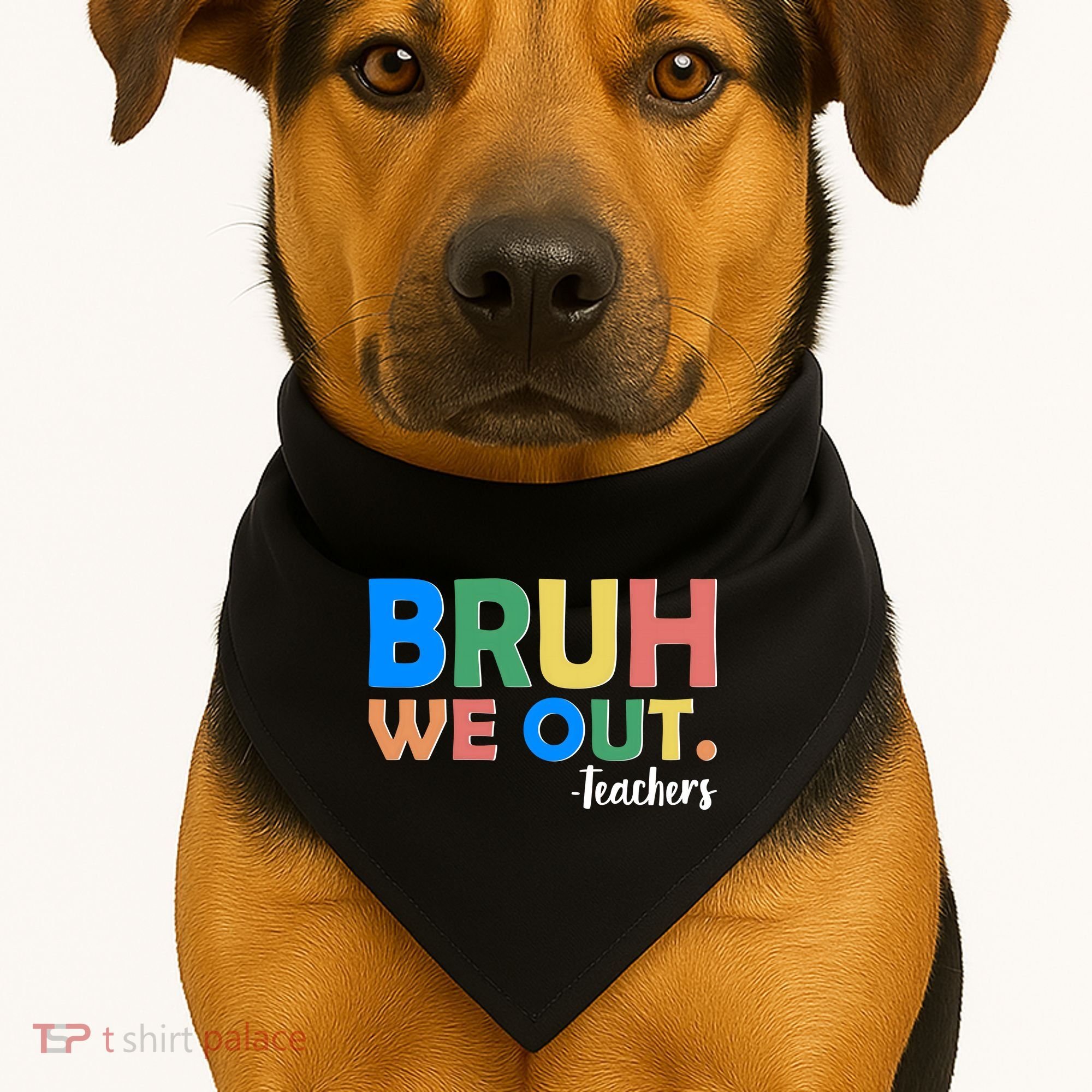 Funny BRUH We Out Teachers Schools Out USA-Made Doggie Bandana