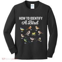 Funny Bird Watcher How To Identify A Bird Unique Birder Kids Long Sleeve Shirt thumb 0