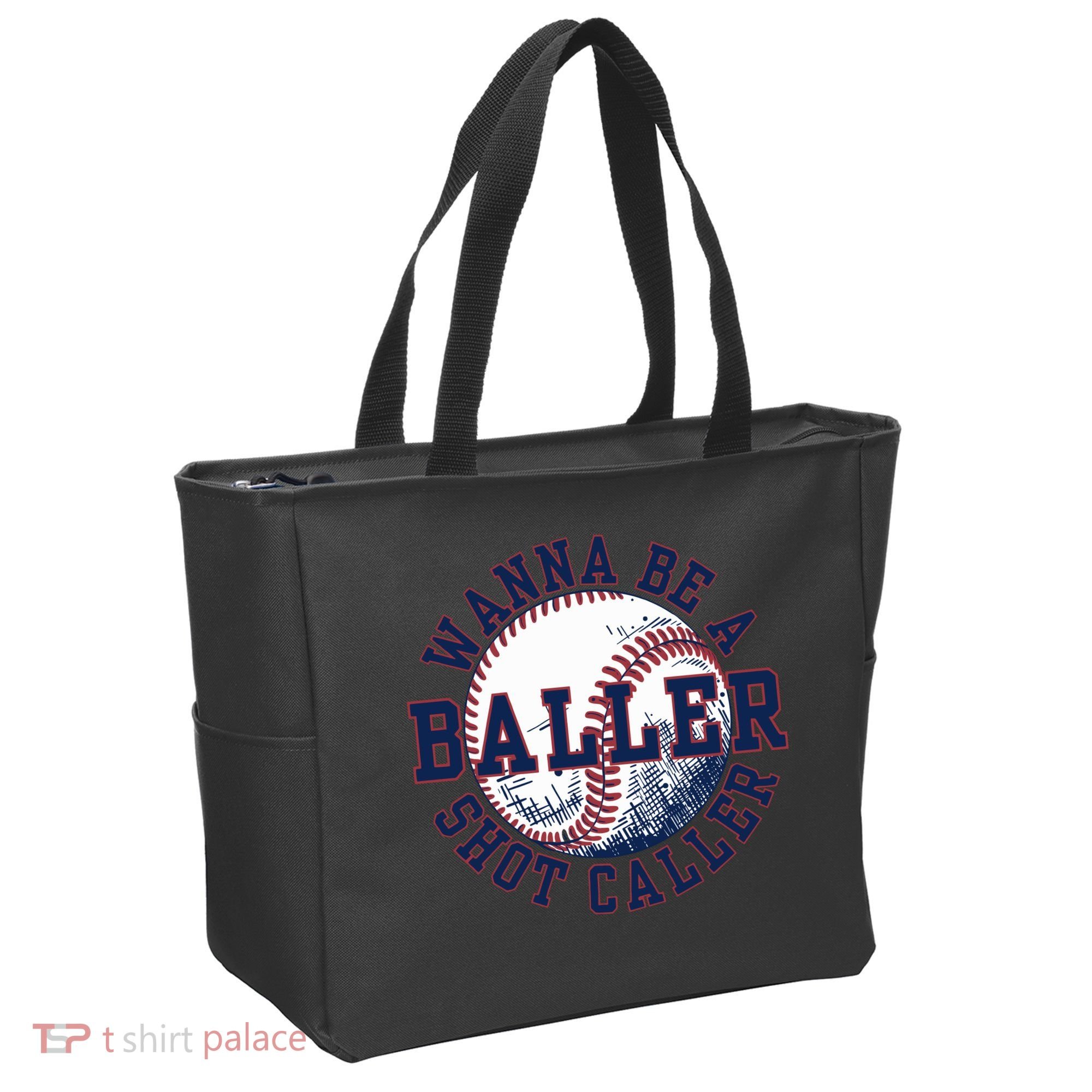 Funny Baller Wanna Be A Shot Caller Baseball Player Tote Bag