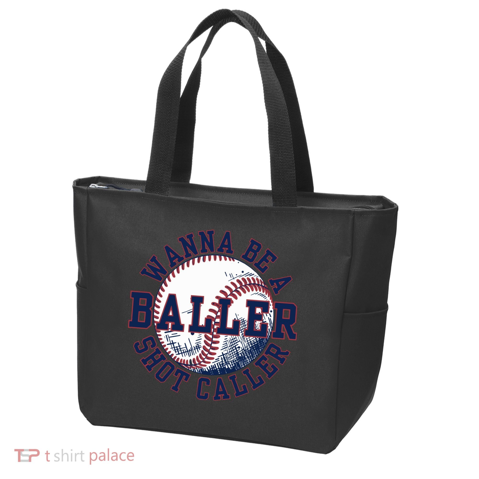 Funny Baller Wanna Be A Shot Caller Baseball Player Tote Bag
