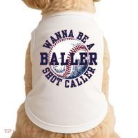 Funny Baller Wanna Be A Shot Caller Baseball Player Doggie Tank thumb 0