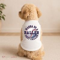Funny Baller Wanna Be A Shot Caller Baseball Player Doggie Tank thumb 2