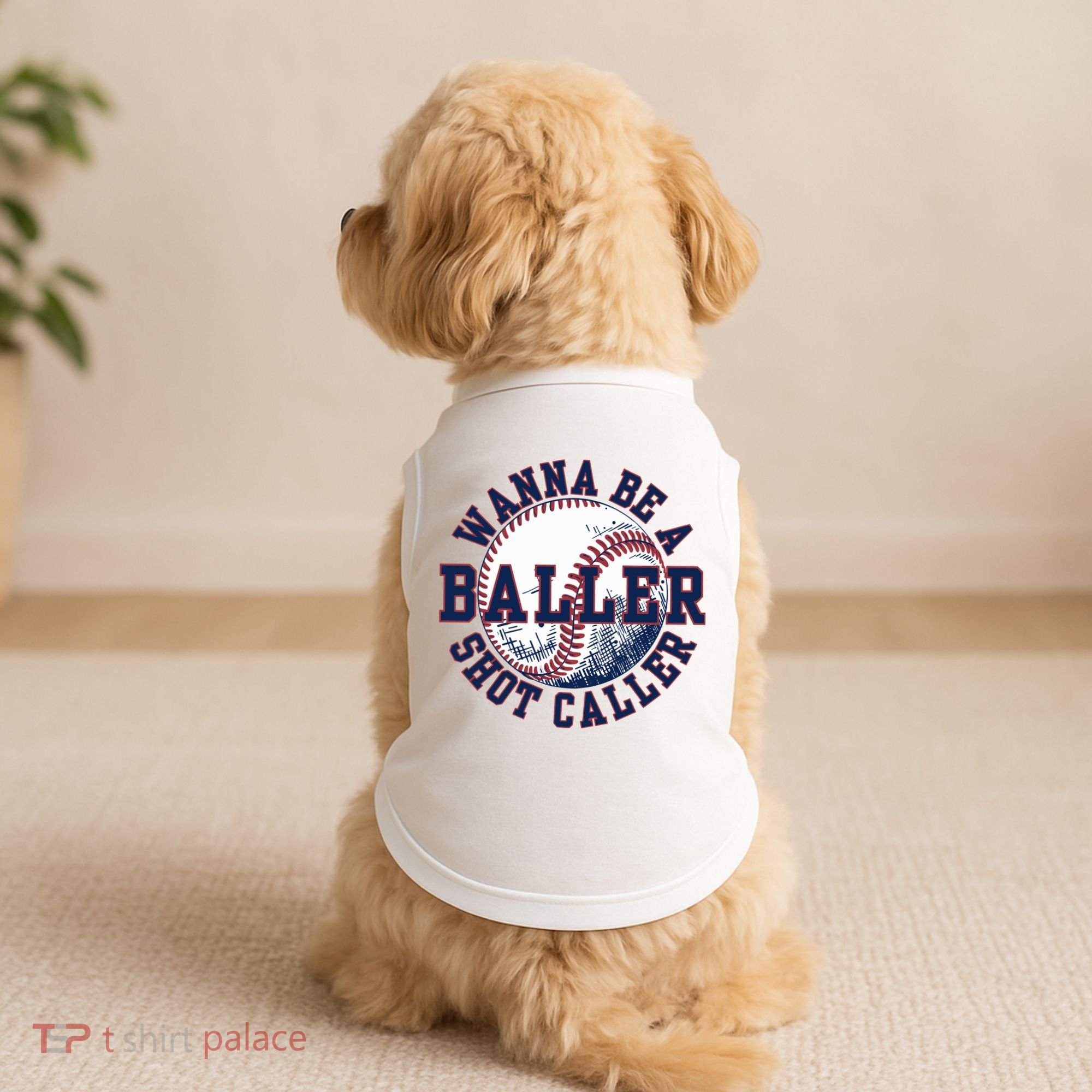 Funny Baller Wanna Be A Shot Caller Baseball Player Doggie Tank