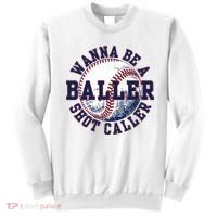 Funny Baller Wanna Be A Shot Caller Baseball Player Sweatshirt thumb 0