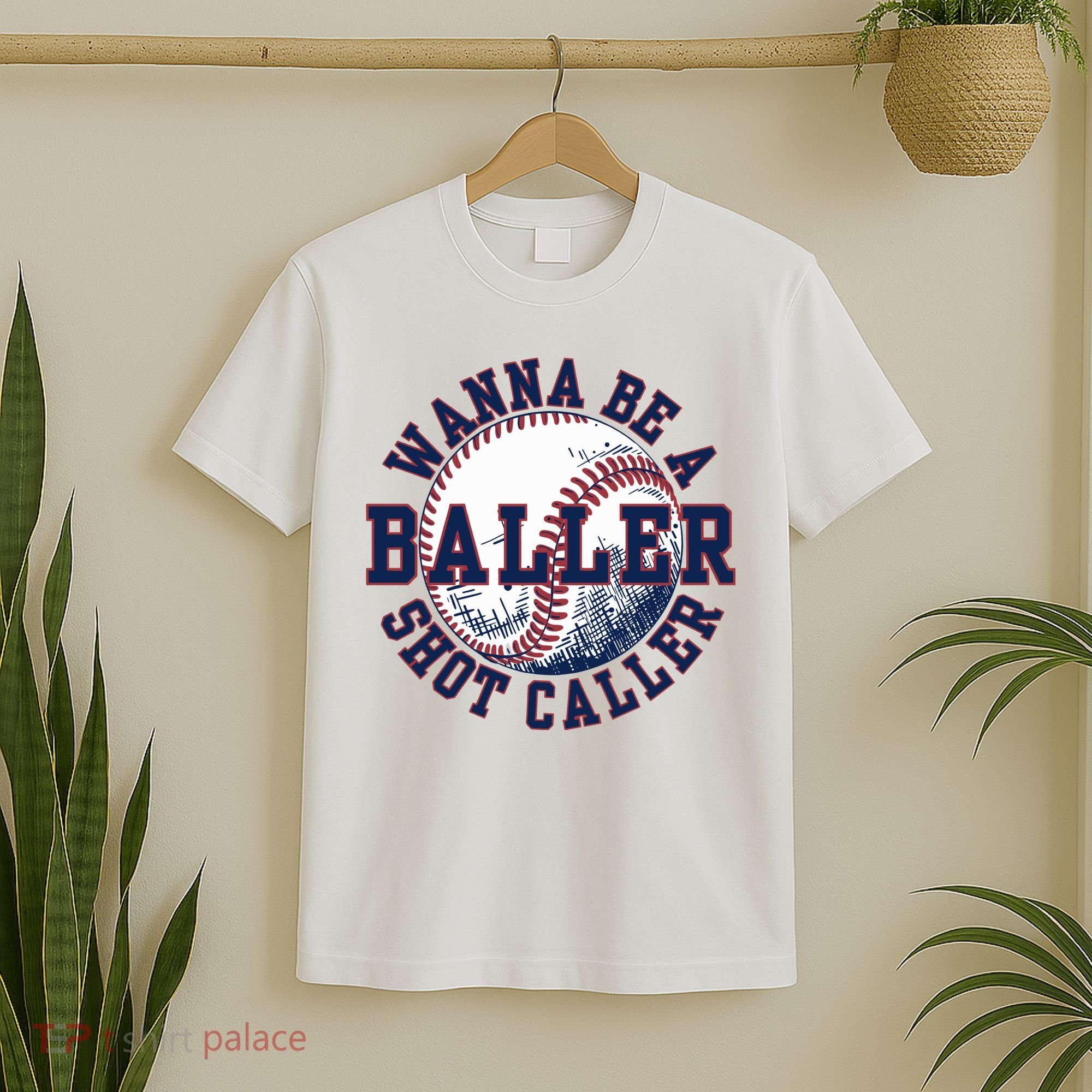 Funny Baller Wanna Be A Shot Caller Baseball Player T-Shirt